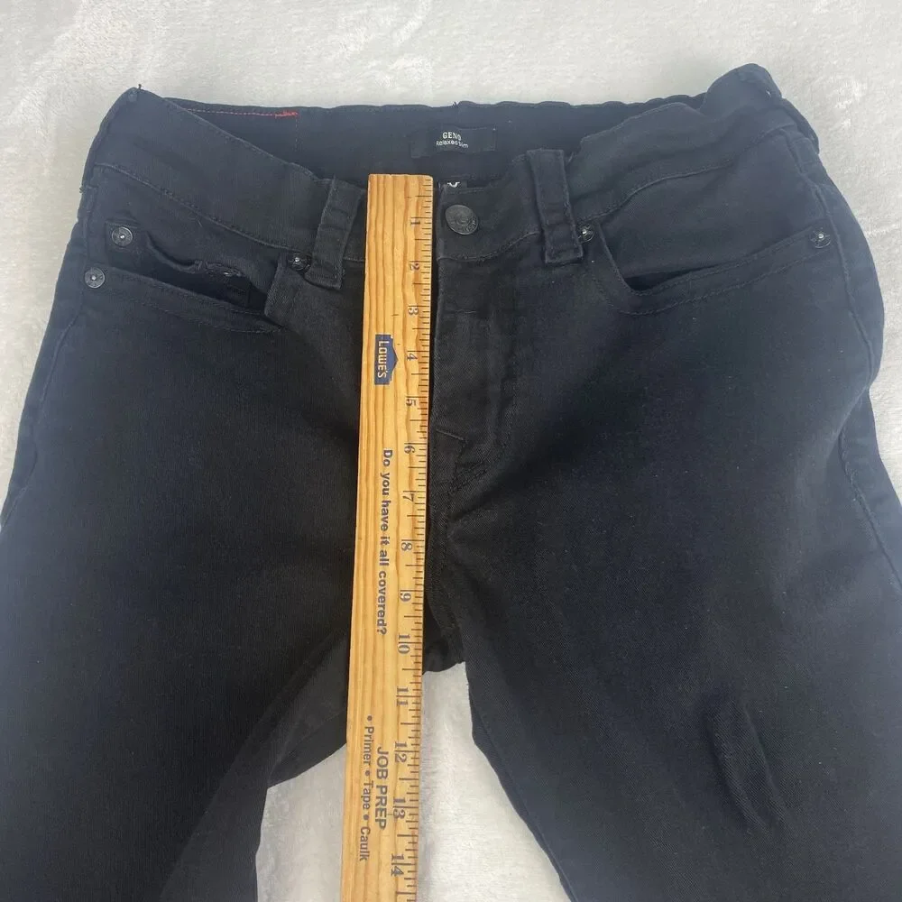 True Religion Geno Jeans Mens Size 32 Black Relaxed Slim Denim Pants Pockets